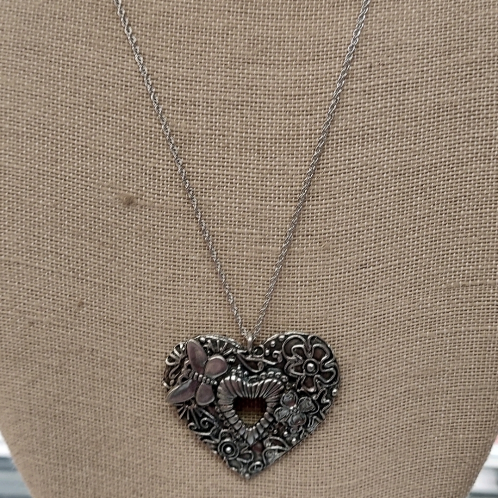 Butterfly heart necklace